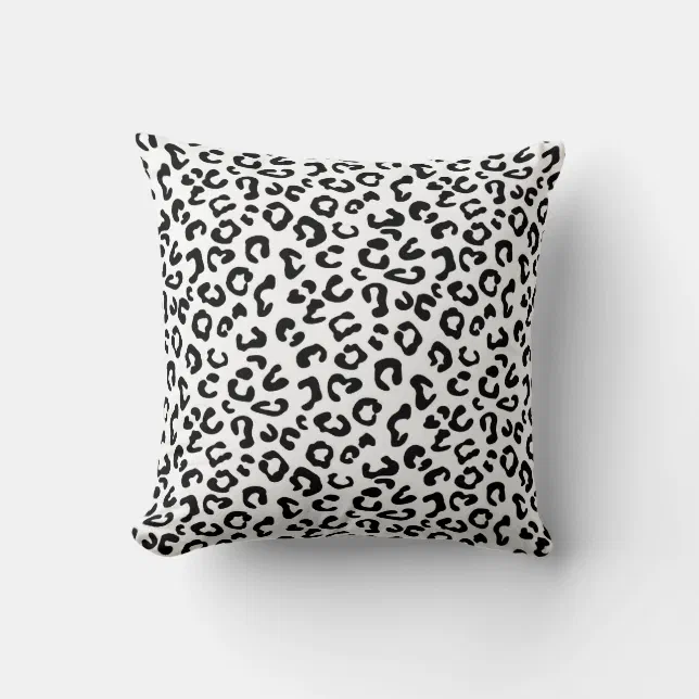 Cheetah Animal Print in Black and White Throw Pillow | Zazzle