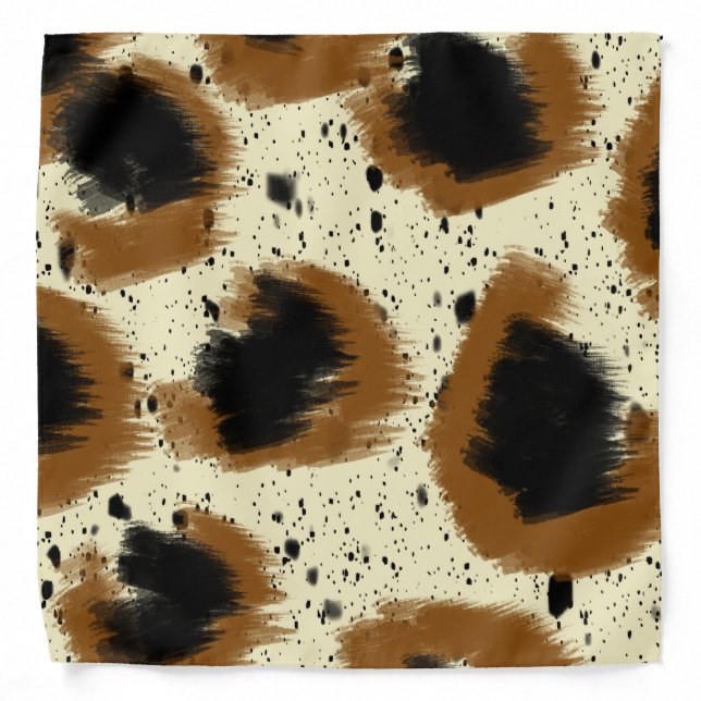 Cheetah Animal  Terrazzo  Abstract Bandana (Front)