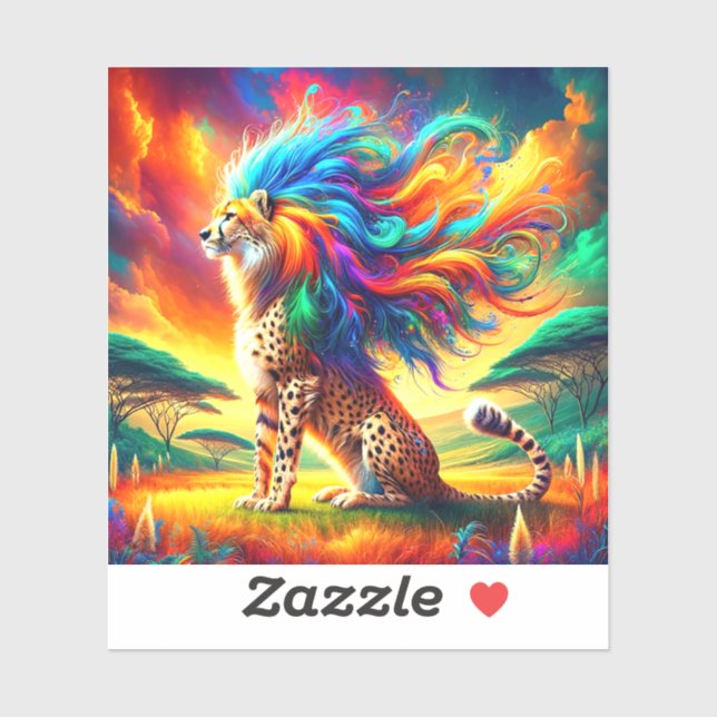 Cheetah Art Sticker (Sheet)