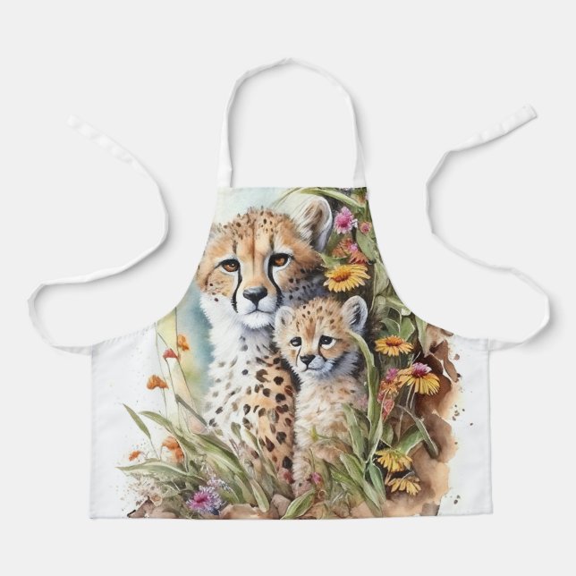 Cheetah Baby and Mom Apron (Front)