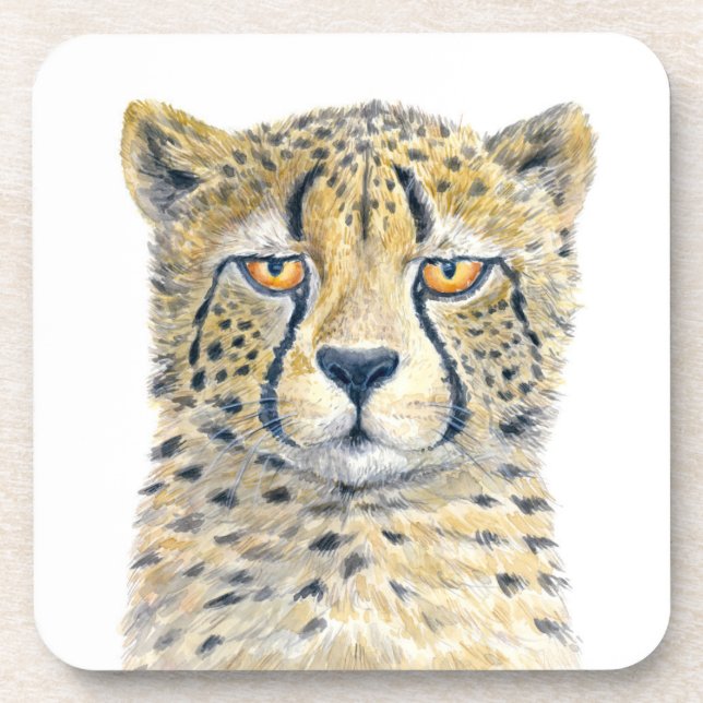 Cheetah Beverage Coaster (Front)