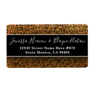 Cheetah Black Gold Glitter Leopard Animal Print La Label