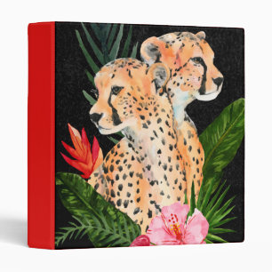 Cheetah Bouquet 3 Ring Binder