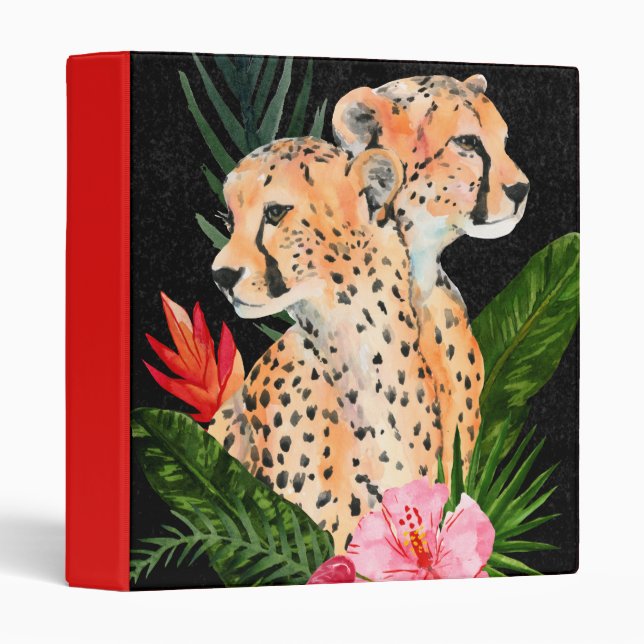 Cheetah Bouquet 3 Ring Binder (Front/Spine)