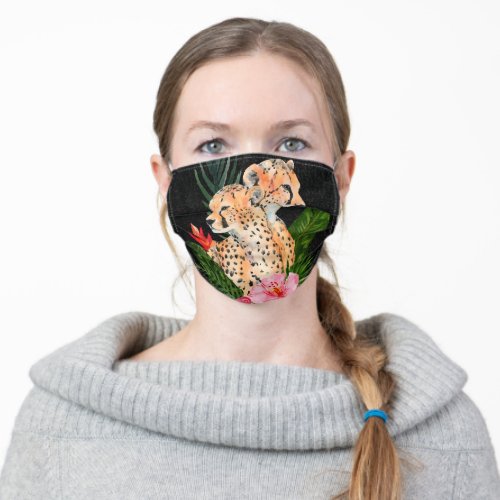 Cheetah Bouquet Adult Cloth Face Mask