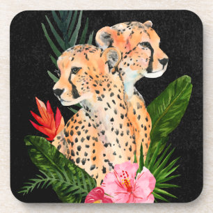 Cheetah Bouquet Beverage Coaster