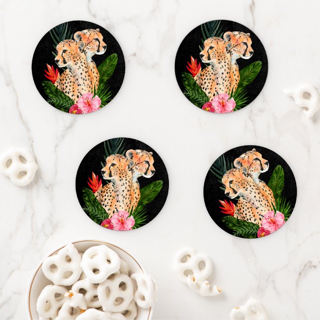 Cheetah Bouquet Coaster Set (In Situ)