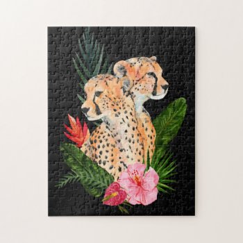 Cheetah Bouquet Jigsaw Puzzle by worldartgroup at Zazzle