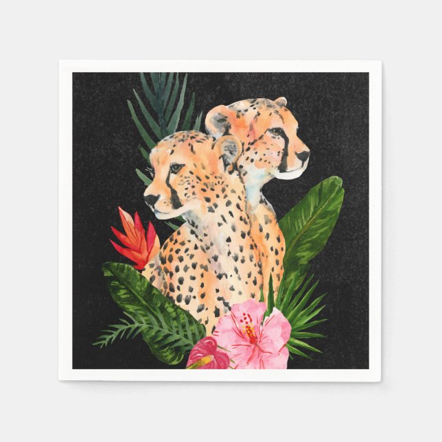 Cheetah Bouquet Napkins (Front)