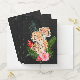 Cheetah Bouquet Pocket Folder