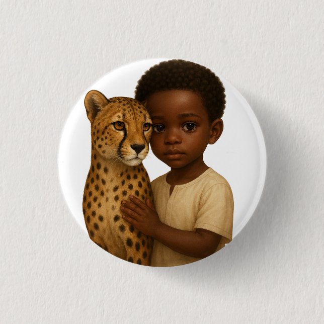 Cheetah & Boy: Bond of the wild and innocent Button (Front)