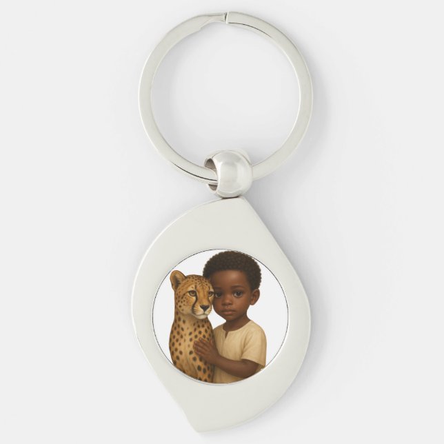 Cheetah & Boy: Bond of the wild and innocent Keychain (Front)