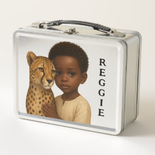 Cheetah & Boy: Bond of the Wild and Innocent Metal Lunch Box
