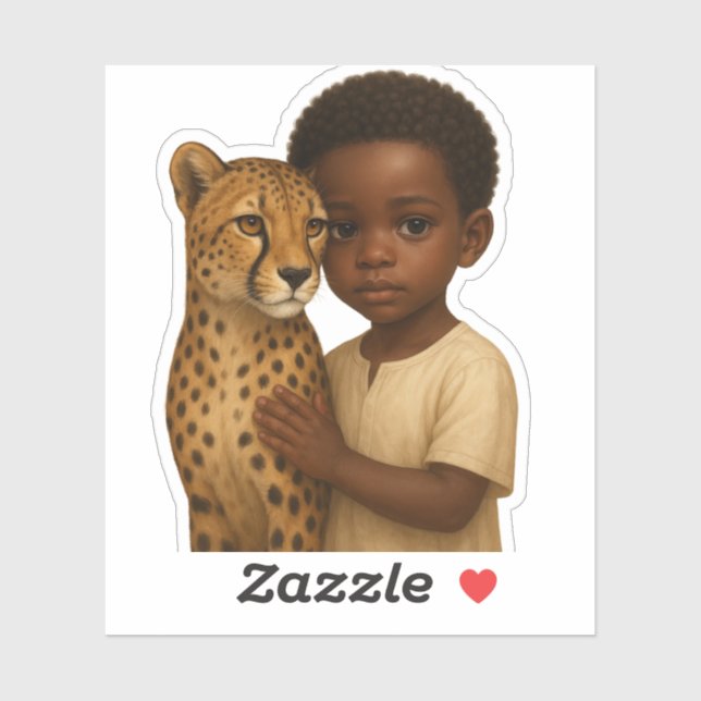 Cheetah & Boy: Bond of the wild and innocent Sticker (Sheet)