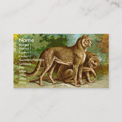 Customizable Cheetah Business Card