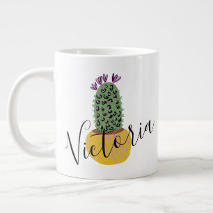 Cheetah Cactus Illustration Name Giant Coffee Mug