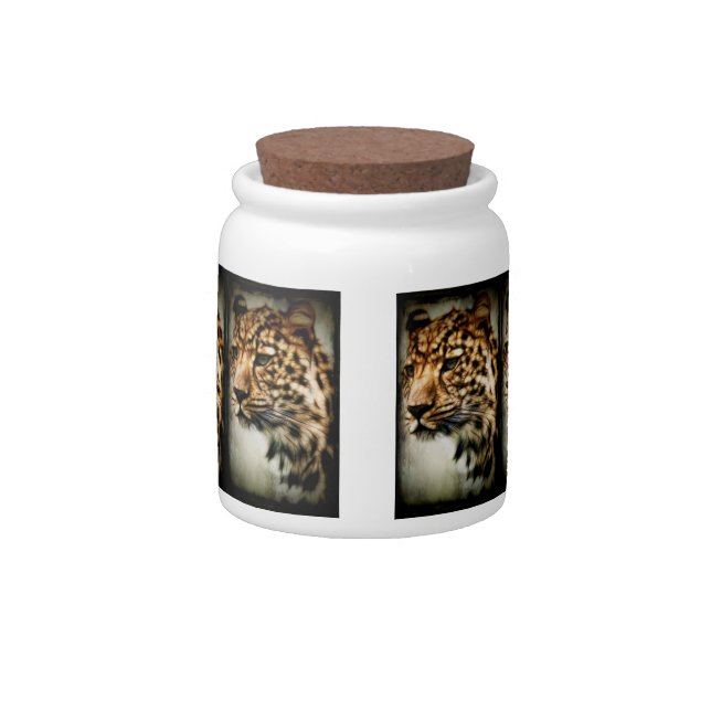 Cheetah Candy Jar (Back)