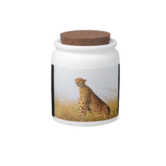 Cheetah Candy Jar (Front)