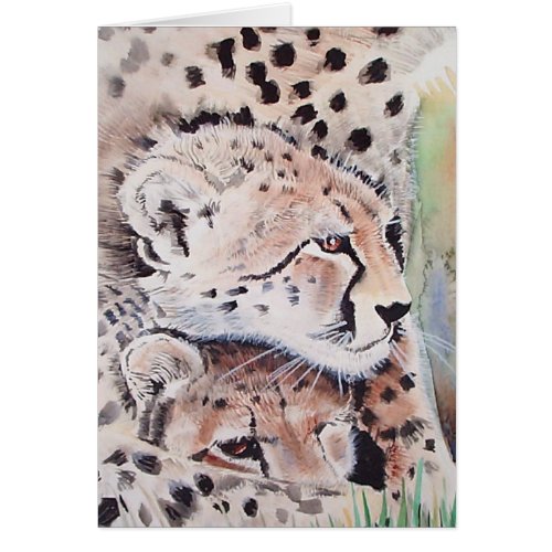 Cheetah Card by Molly Harrison  Blank