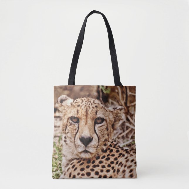 Cheetah Cat Medium Big Tote (Front)