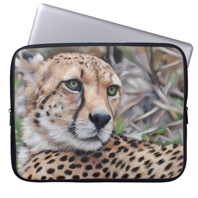 Cheetah Cat Nature Laptop Sleeve Cover (Front)