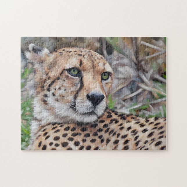 Cheetah Cat Wild Art Nature Puzzle (Horizontal)