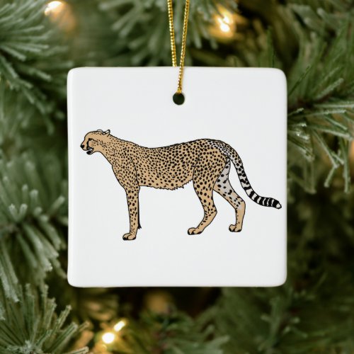 Cheetah Ceramic Ornament