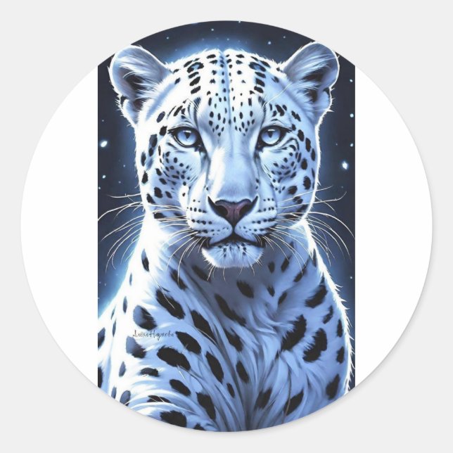 Cheetah  classic round sticker (Front)