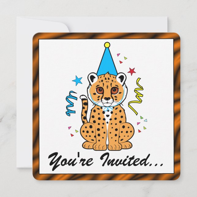 Cheetah Cub Birthday Invite (Front)