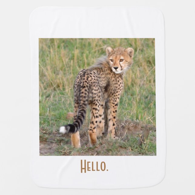 Cheetah Cub Looking At You. Baby T-Shirt Baby Blanket (Front)
