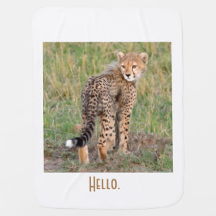 Cheetah Cub Looking At You. Baby T-Shirt Blanket