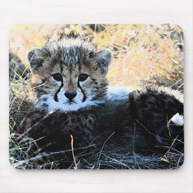 Cheetah cub mouse pad (Front)