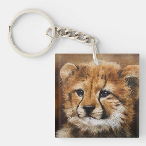 Cheetah Cub Two Sided Key Chain