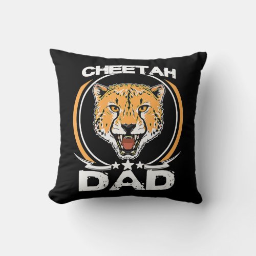Cheetah Dad For Father Day Cute Animal Dad For Throw Pillow