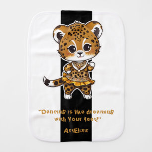 Cheetah dancing Print Baby Burp Cloth
