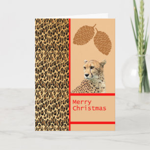 Cheetah Designer Christmas Card
