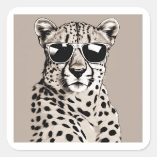 Cheetah Diva Square Sticker