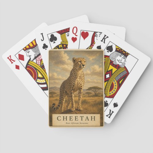 Cheetah East African Savanna VINTAGE Poker Cards
