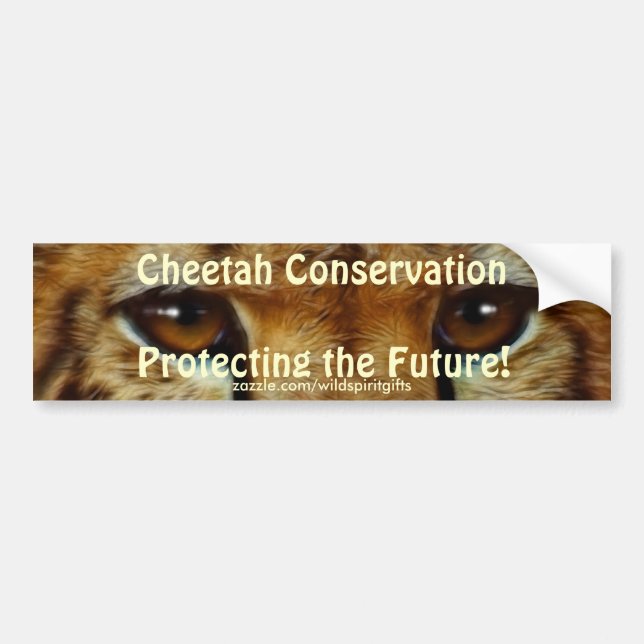 CHEETAH EYES Wildlife Conservation BUMPER STICKER (Front)