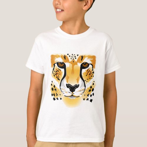 Cheetah face cartoon kids shirt