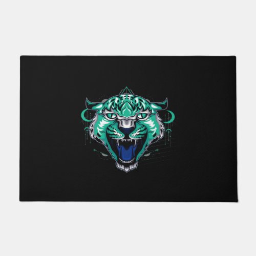 Cheetah Face Green  Funny Cheetah Lover Doormat