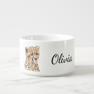 Cheetah Face Personalized Bowl
