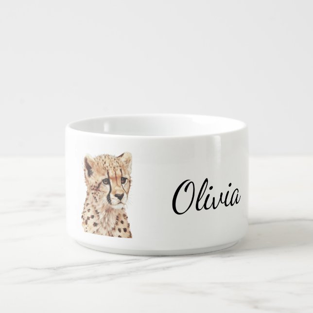 Cheetah Face Personalized Bowl (Center)