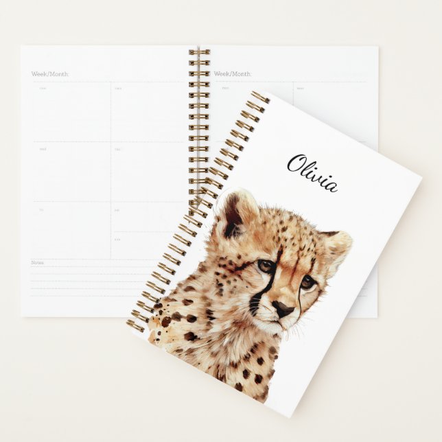 Cheetah Face Personalized Planner (Display)