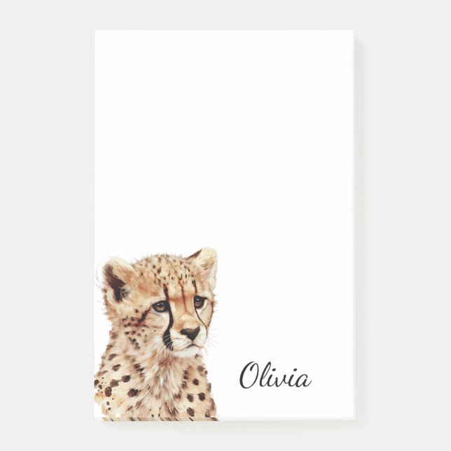 Cheetah Face Personalized Post-it Notes (Front)