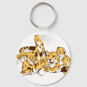 Cheetah Family Keychain