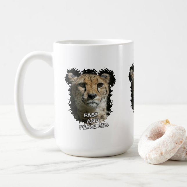 Cheetah Fast And Fearless Coffee Mug (With Donut)