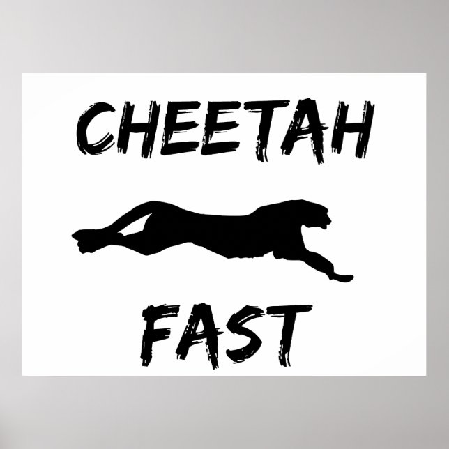 Cheetah Fast Funny Running Poster Wall Art (Front)