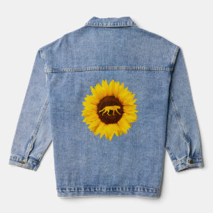 Cheetah For Women Men Cougar Canine Sunflower Denim Jacket