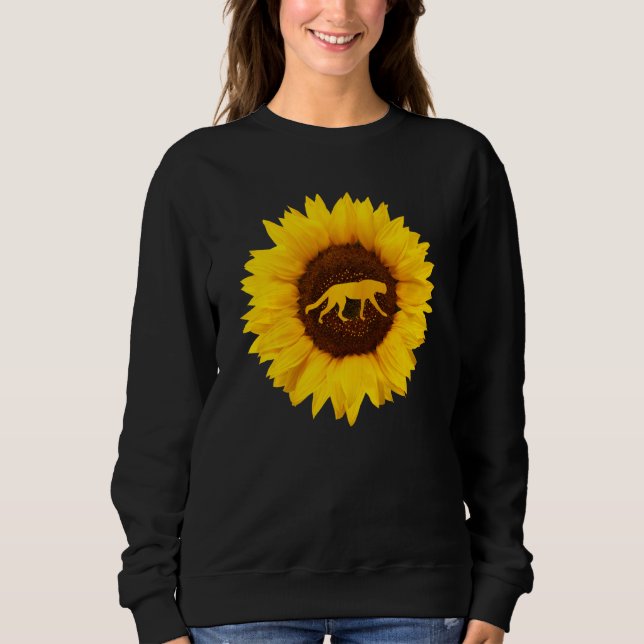 Cheetah  For Women Men Cougar Canine Sunflower Sweatshirt (Front)